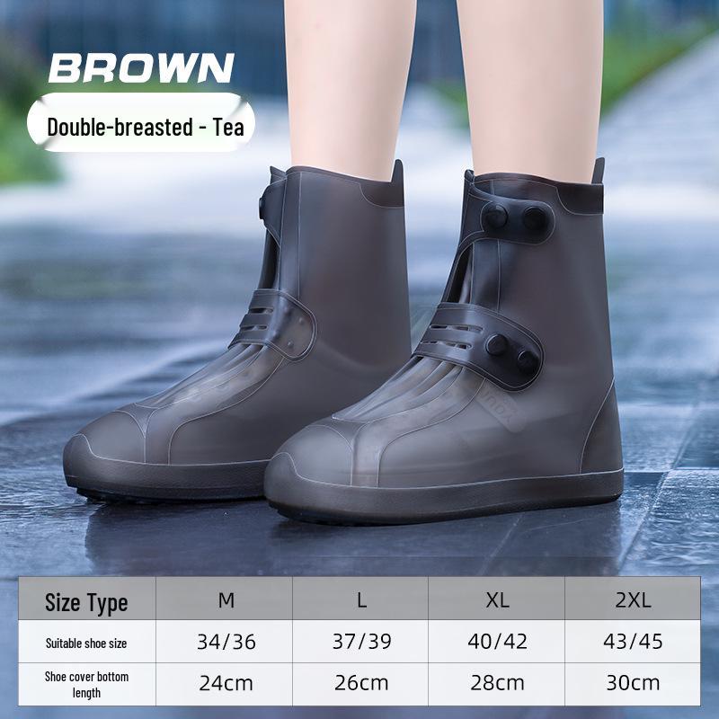 

Waterproof Non-Slip Silicone Shoe Covers for Men and Women - Thickened Wear-Resistant Rain Boots L (Size 37-39)