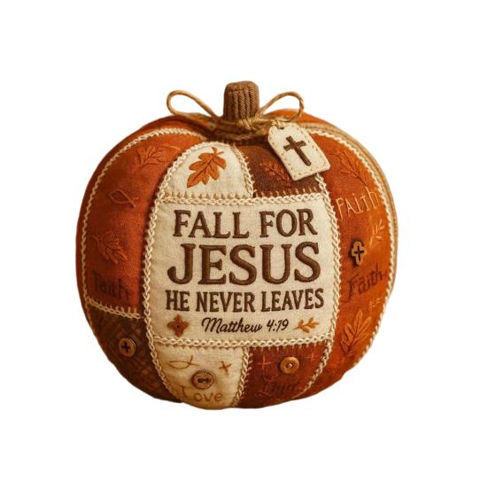 Fall Fabric Pumpkin Decor Rustic Thanksgiving Faux Pumpkin Tabletop Centerpiece with Buttons for Autumn Harvest Table Mantel Decor