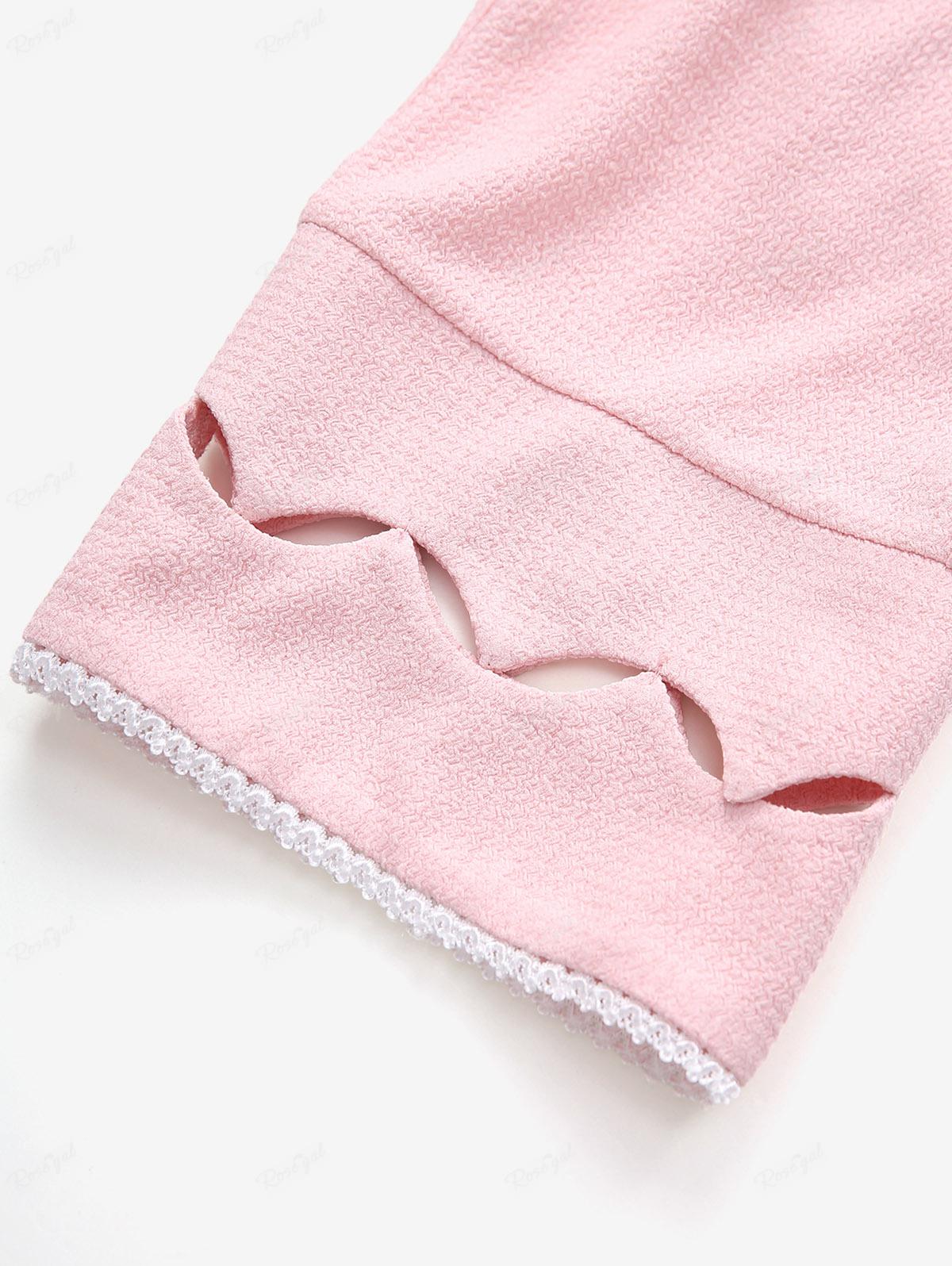 Леггинсы-капри Rosegal размера плюс с кружевной отделкой и текстурированными тиснеными — фото 7