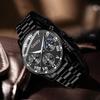 4PCS Black Men's Gift Box Watch Set Trendy Fashion Quartz Watch Bracelet Necklace Ring Set Perfect Gift Set for Friends or Dad