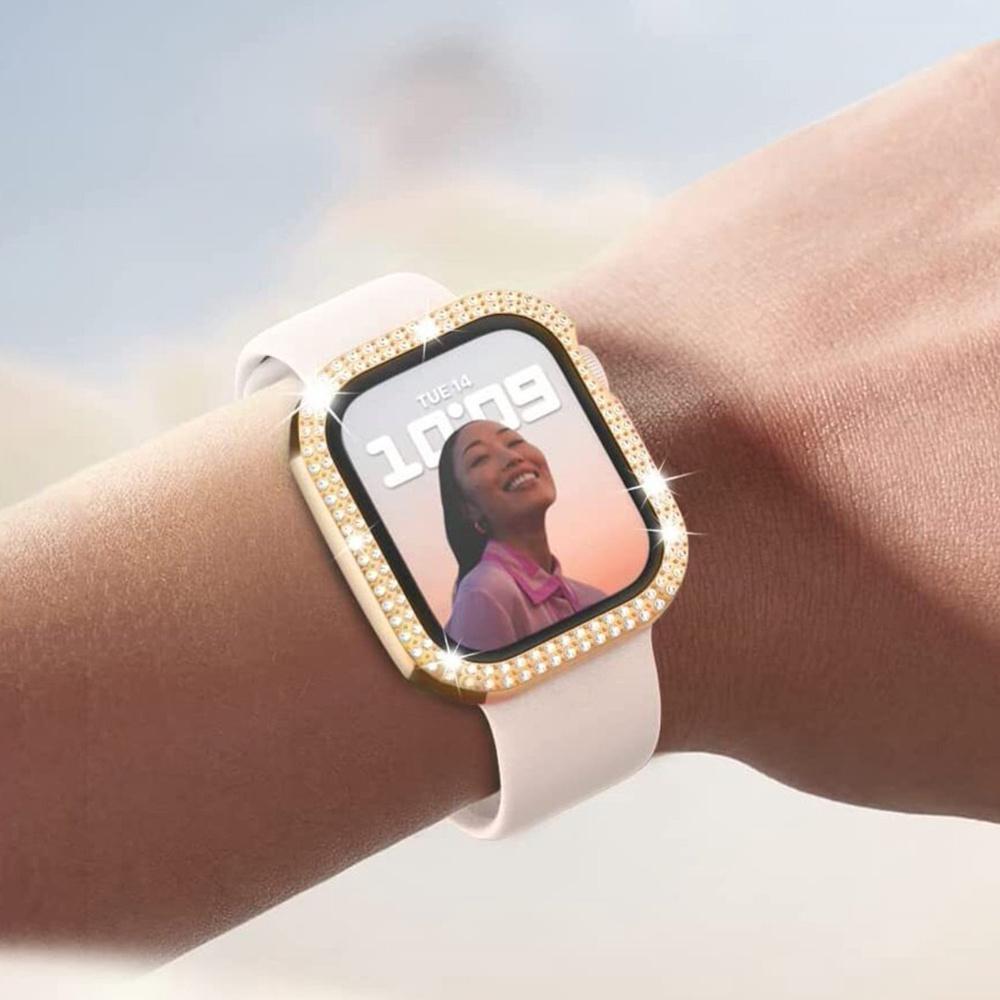2in1 Case + Tempered Glass for Apple Watch 7/8/9 45mm, Gold