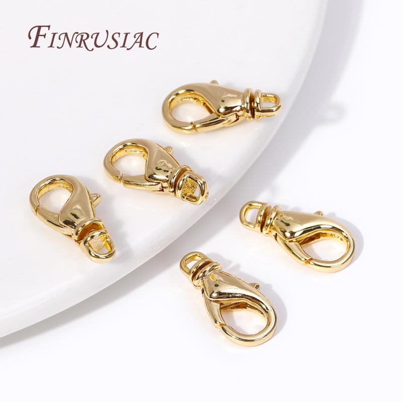 15.5*8MM 18K Gold Plated Metal Lobster Clasps High Quality Bracelet Connect Clasps For Jewelry Making Supplies DIY Accessories