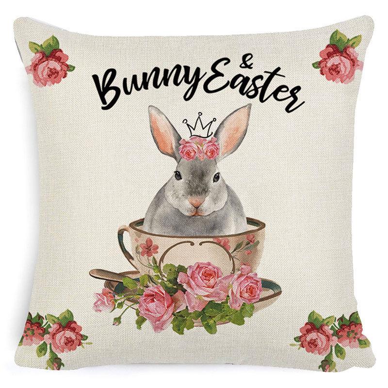 Pillowcase Easter Pillowcase Cartoon Truck Garland Rabbit Egg Animal Plaid