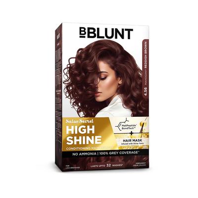 BBLUNT Salon Secret Hochglanz Pflegende Haarfarbe Mahagoni Rötlich Braun 130G Packung mit 1