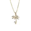 Simple Coconut Tree Pendant Necklaces for Women Fashion Zirconia Necklace Wedding Party Jewelry Accessories