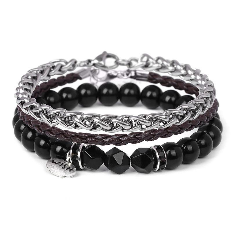 JYL TS Bracelet Zodiac Smooth Bead Design Classic Brings Stability And Luck FD9832 bright black ритм