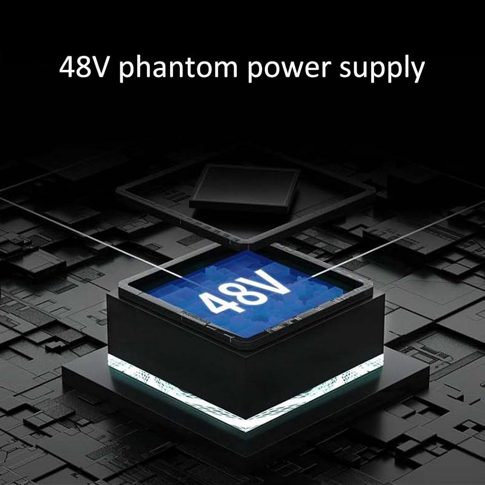 2 Channels Sound Mixing Board 48V Power USB Sound Card Audio Mixer Console Internet Karaoke