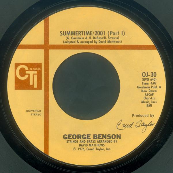 

7inch Record GEORGE BENSON - Summertime/2001 OJ30 CTI Records 1976 US Jazz Used