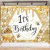 Cartoon Little Bee Theme Background Kids Birthday Party Decoration Honey Sunflowers Daisy Backdrop Newborn Baby Shower Supplies