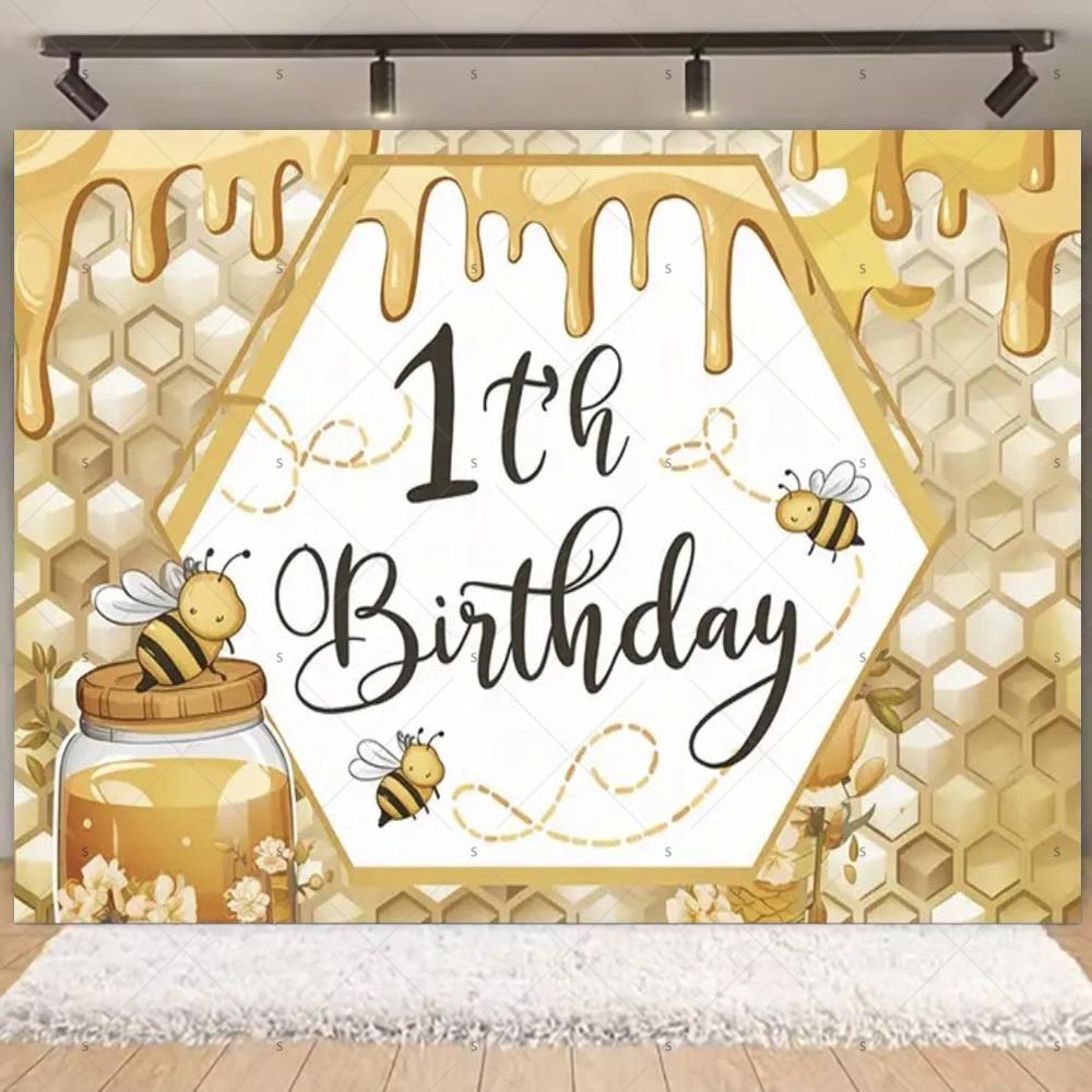Cartoon Little Bee Theme Background Kids Birthday Party Decoration Honey Sunflowers Daisy Backdrop Newborn Baby Shower Supplies