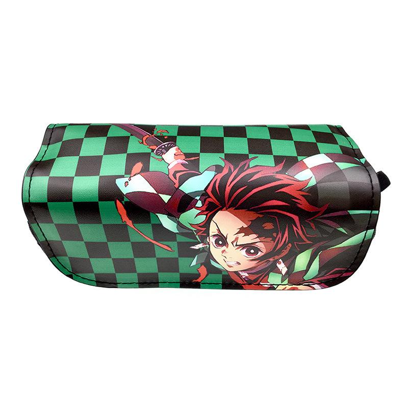 New Year's Day Demon Blade Cartoon Pencil Case - Student Stationery Box with Button Closure