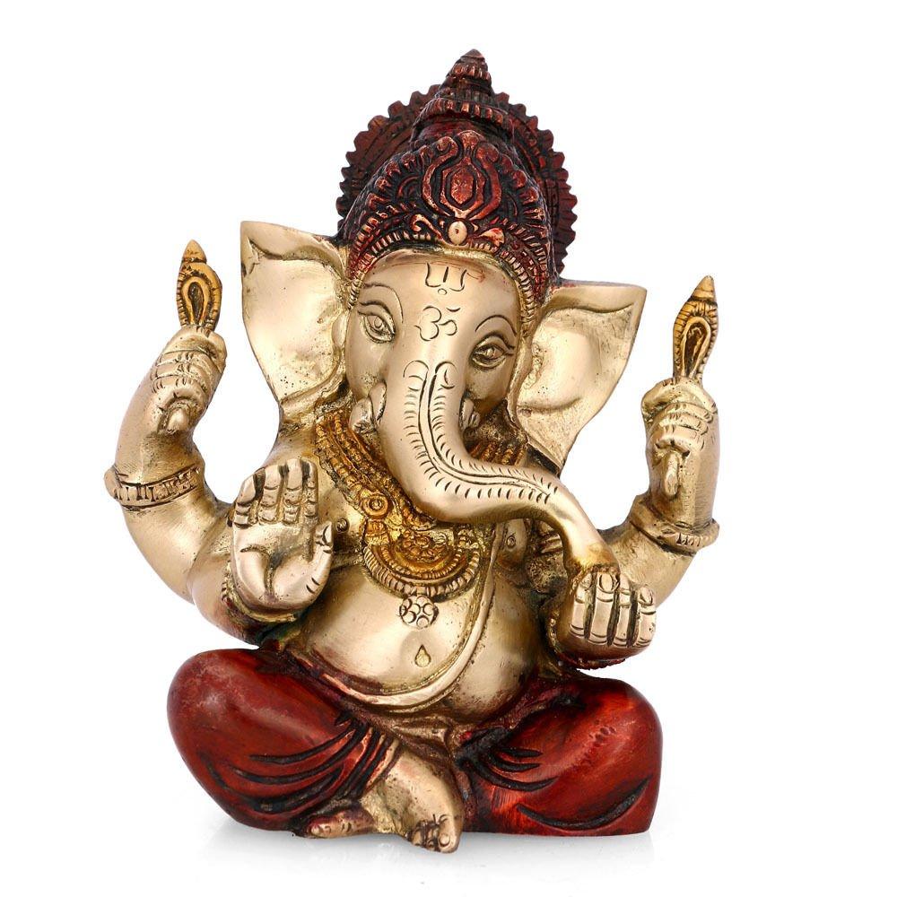 Pure Brass Ganesh Ganesha Murti, Idol Elephant God Ganpati Bappa Sculpture
