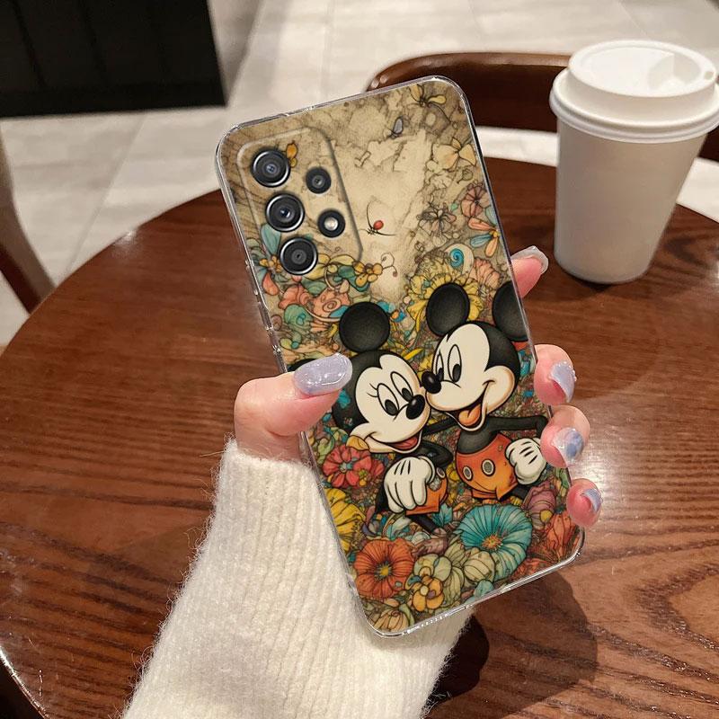 Coque Transparente Disney Pour Samsung Galaxy A57 A37 A56 A36 Coques A55 A54 A35 A26 A07 A17 A16 A06 A34 A15 Housse antichoc Mickey Mouse