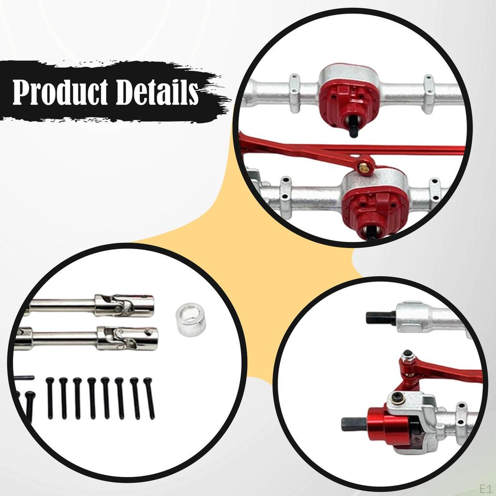 1/12 RC Front Rear Axle Assembly Car Accessory Modified Easy to Install with Drive Shaft