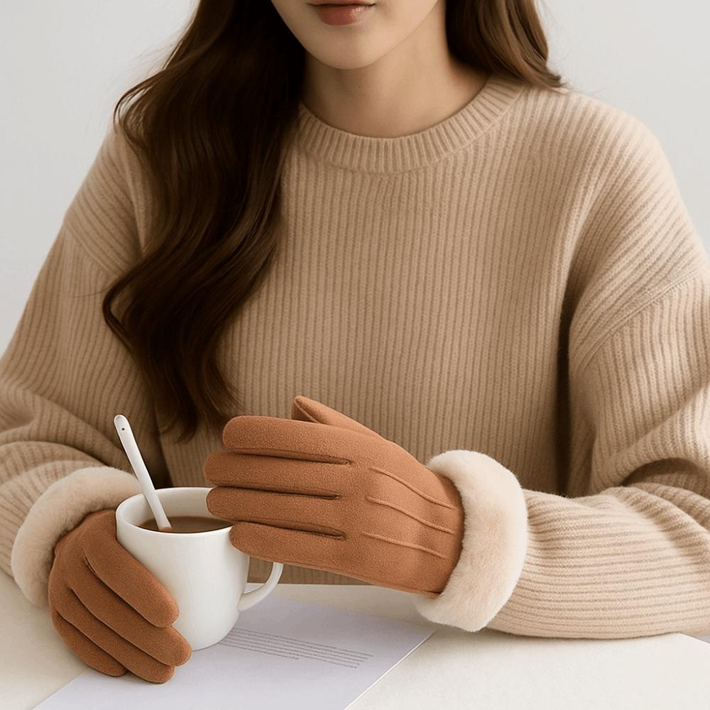 Soft Suede Gloves  Sports Cycling Mittens Casual Women Winter Gloves  Outdoor