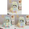 Childrens Backpack For School With Nylon Material And Colorblock Design For Girls
