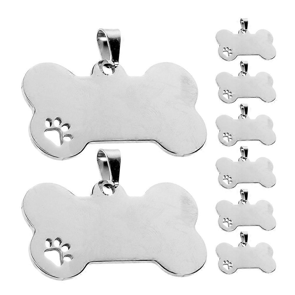 Bone Shape Stainless Steel Pet Tags for Dog Collar Use 40Pcs Set