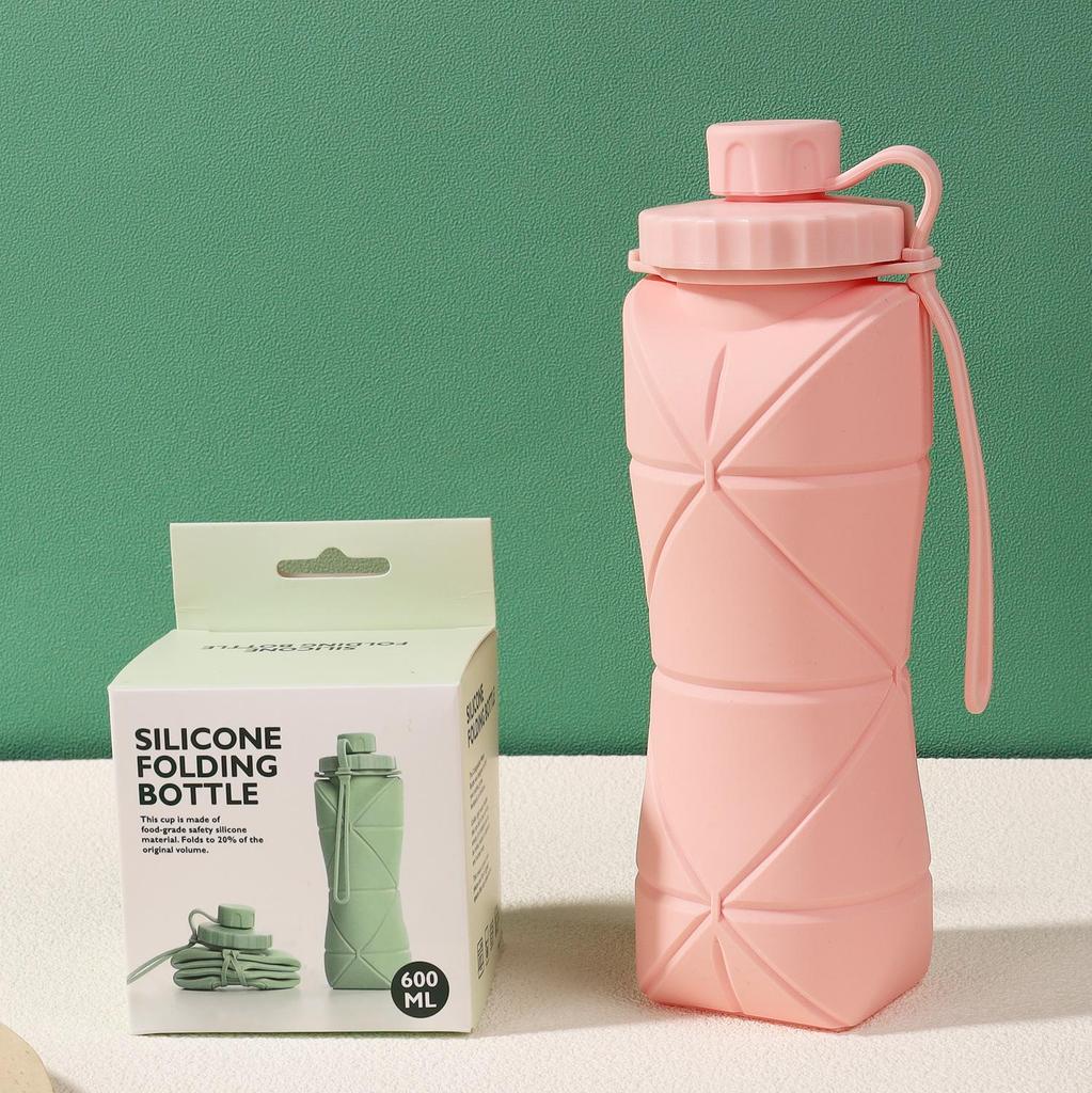 Durable, Foldable Silicone Sports Water Bottle - Portable, Drop-proof Large Capacity