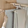 5 In 1 Magic Trouser Rack Hangers Stainless Steel Folding Pant Rack Tie Hanger Shelves Bedroom Closet Organizer Wardrobe Storage