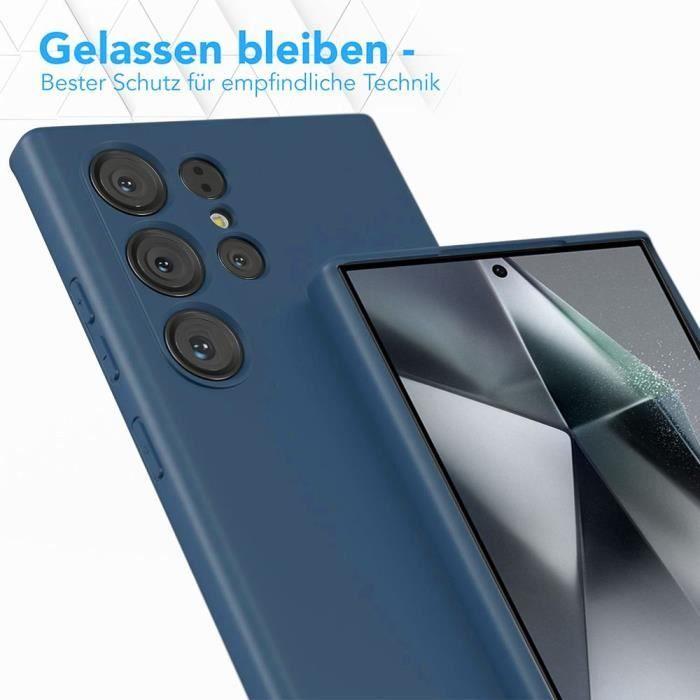 Coque - Samsung - Galaxy S24 Ultra - Silicone Liquide - Bleu Marine - Effet Mat