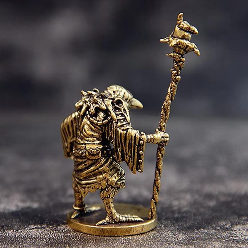 Vintage Antique Brass Sorcerer-bird Statue Desktop Ornaments Home Decorations Crafts Figurines Miniatures Accessories Gifts