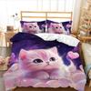 Cute Cat Down Comforter Set Bedding Set 3-piece Duvet Cover Set