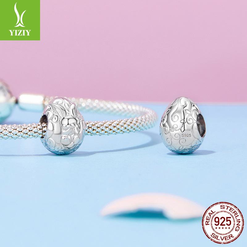 Source 925 Silver Easter Bunny Egg Diy Bracelet String Beads