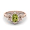1.20 Ctw Oval Peridot 925 Sterling Silver Rose Vermeil Solitaire Women Bridal Wedding Ring
