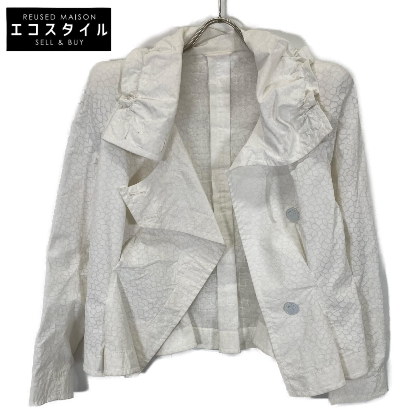 

GIORGIO ARMANI White PG4014 Inside Lace All-Over Print Jacket Jacket 46 whiteUsed
