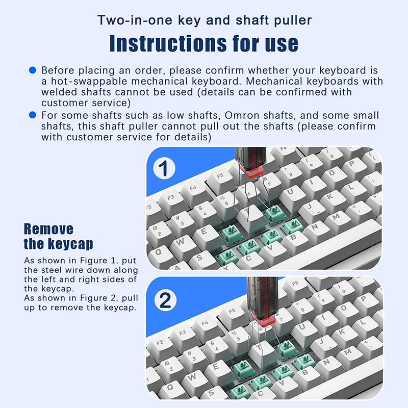 2 In 1 Switch Puller Keycap Puller Key Switch Keycap Puller For Mechanical Keyboard Gaming Keyboard Switches Cleaning Tool