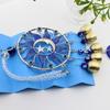 Decorazione Luna e Stella con Occhio Malocchio e Campanello Pendenti Sole Fortunato, - Segno di Protezione, Benedizione e Forza - Decorazioni per Auto per Specchietto Retrovisore