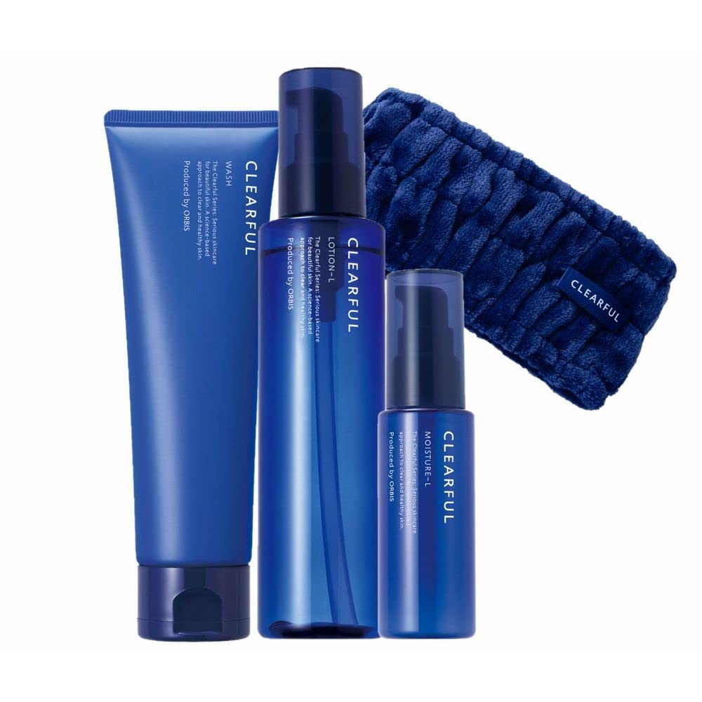 CLEARFUL ORBIS Facial and with Sensitive Skin Facial Cleanser Lotion and Moisturizer Quasi-drug 3-Step Set Cleanser, Lotion, Moisturizer. Refreshing,