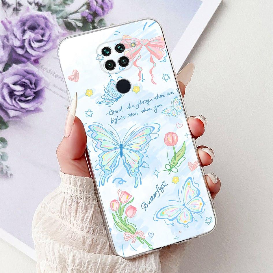 For Xiaomi Redmi Note 9 Case Redmi Note9 Cover M2003J15SC M2003J15SG Fashion Butterfly Phone Case Shockproof TPU Soft Back Cover