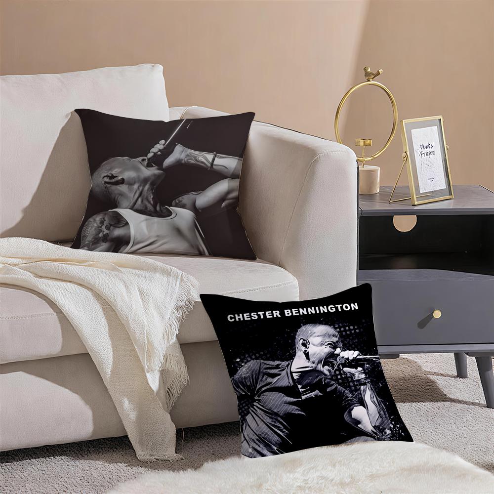 Singer CChester BBennington Cushion Cover Pillowcase Short Plush Invisible zipper Room Sofa Cushion Cover