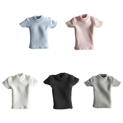 1/12 Female T Shirt, Handmade Doll Clothes Miniature Clothing 6'' Action Figure Model for 6in,