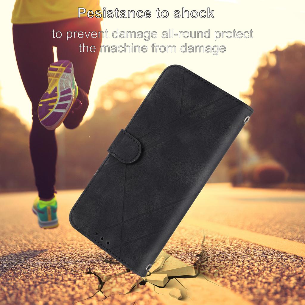 For Samsung Galaxy A07/A06 4G/5G Case Imprinted Line Leather Phone Cover with Handy Strap