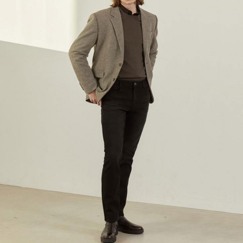 Bang Bang Men S Lycra Fleece Bonded Denim 1+1