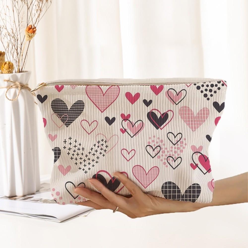 Corduroy Corduroy Storage Bag Hand-painted Makeup Pouch Travel Toiletry Bag  Women