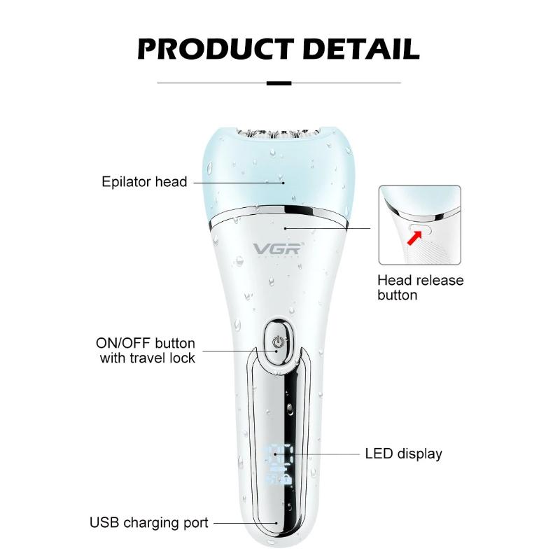 VGR V-733 6-in-1 Multi Functional Hair Trimming Set Home Shaver Ear and Nose Hair Full Body Private Area Hair Removal Machine IPX7 Waterproof Set