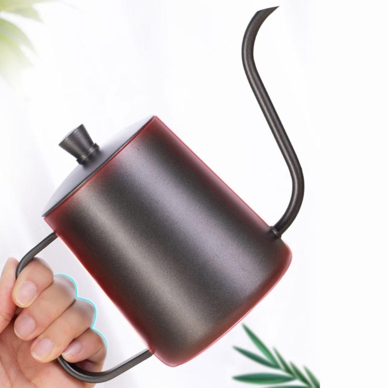 Long Narrow Spouts Kettles Easy to Use Pots for Brewing Coffee and Milk 304 Stainlesss Steel Coffee Maker with Lid