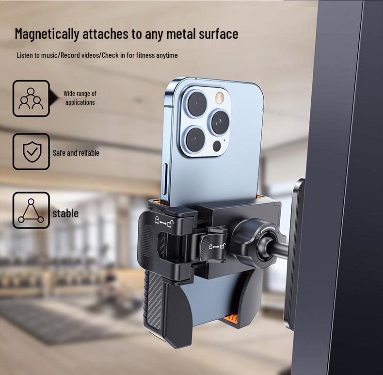 Magnetic Multifunctional Phone Holder for Treadmills, Golf Carts, and Outdoor Sports