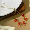 Elegant Red Maple Leaf Bracelet for Women - Luxurious, Fashionable, Versatile Zircon Jewelry
