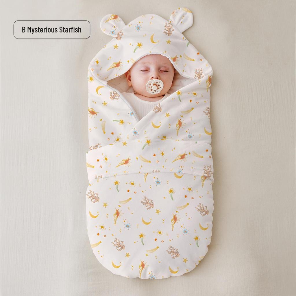 He'erte Dual-Use Detachable Newborn Swaddle - Cotton, Washable, Autumn/Winter.