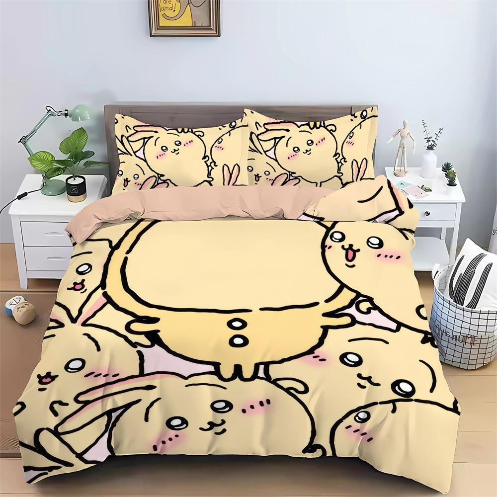 New Chiikawa Bedding Set 3D Digital Printed Hachiware Momonga Duvet Cover Set With Pillowcases Animes Quilt Cover Twin Full