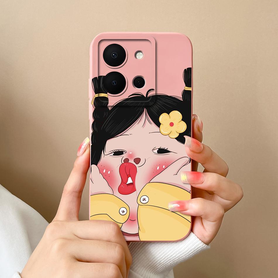 For Vivo Y36 4G 5G Phone Case Cute Design Camera Protection Back Cover For Vivo Y 36 Soft Liquid Silicone Shockproof Funda Shell