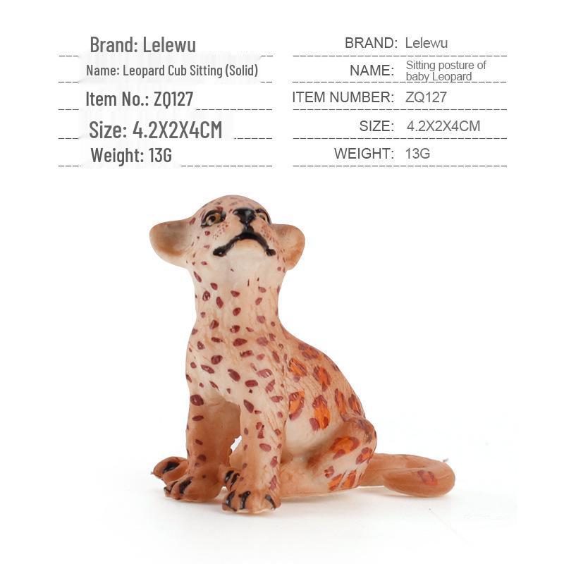 Hand-Painted Wild Animal Figures: Lion, Tiger Cub, Lynx, Leopard
