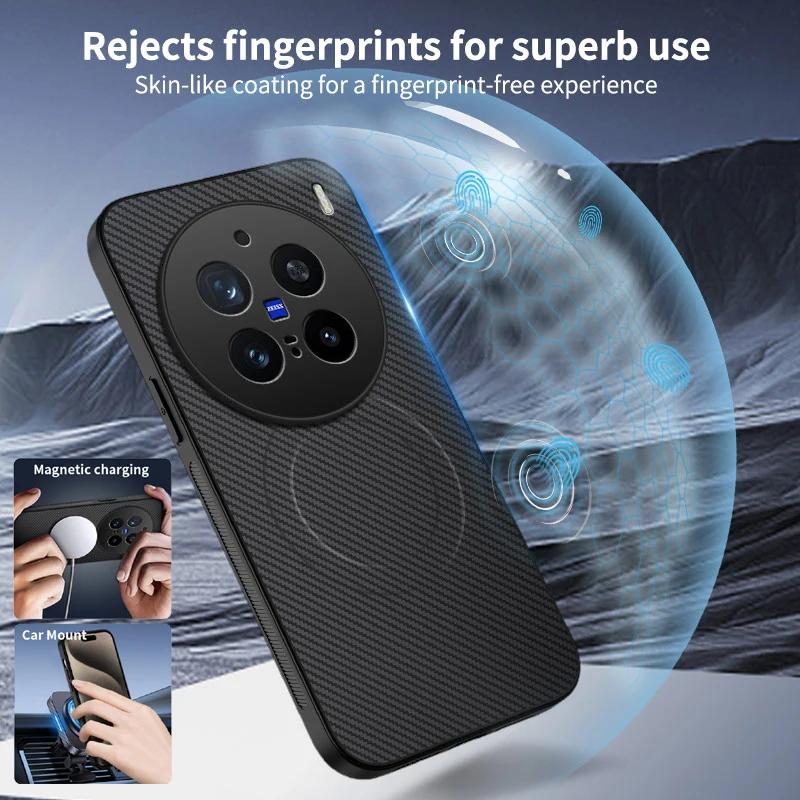 For vivo X200 Ultra Pro Phone Case Magnetic Wireless Charging Lens Protection Shockproof Silicone Leather Back Cover Shell Cases
