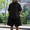 Sommer Herren Set Japanischer Stil Übergröße Lässig Locker Sportanzug Kurzarm T-Shirt Shorts Zweiteiler Herrenbekleidung