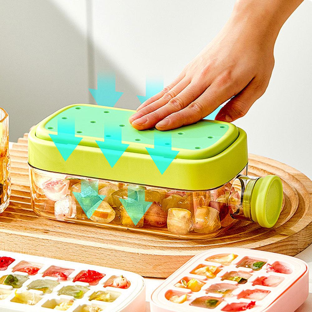 500/800ml Ice Cube Bottle Zero-contact Pressing Mould Ice-maker Silicone Freezer Ice Trays Water Bottle Ice Cube Maker