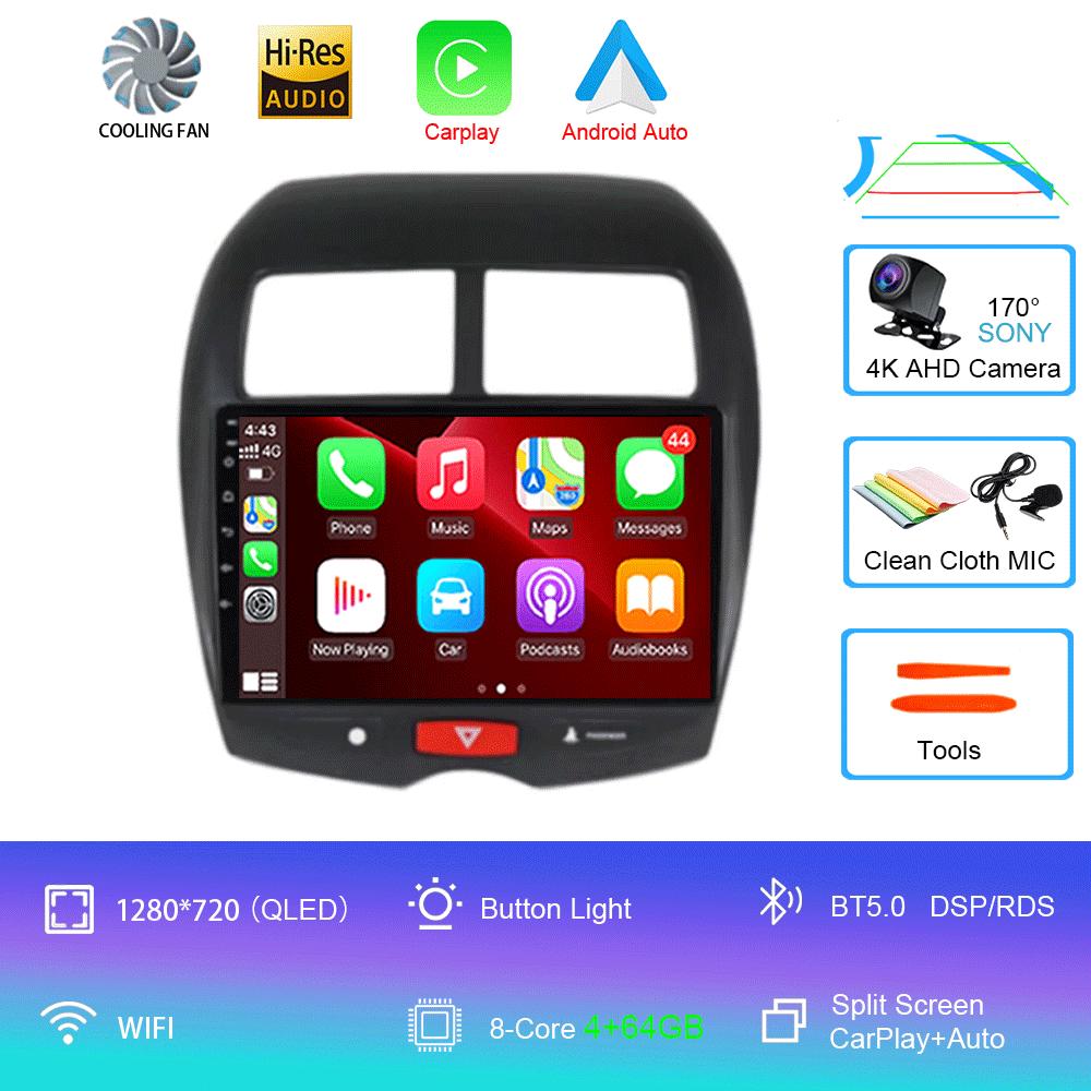 For Mitsubishi ASX 1 2010 2011 2012 2013 2014 2015 2016 Car Radio Android 14 Carplay GPS Multimedia Video Player 2din DVD Stereo